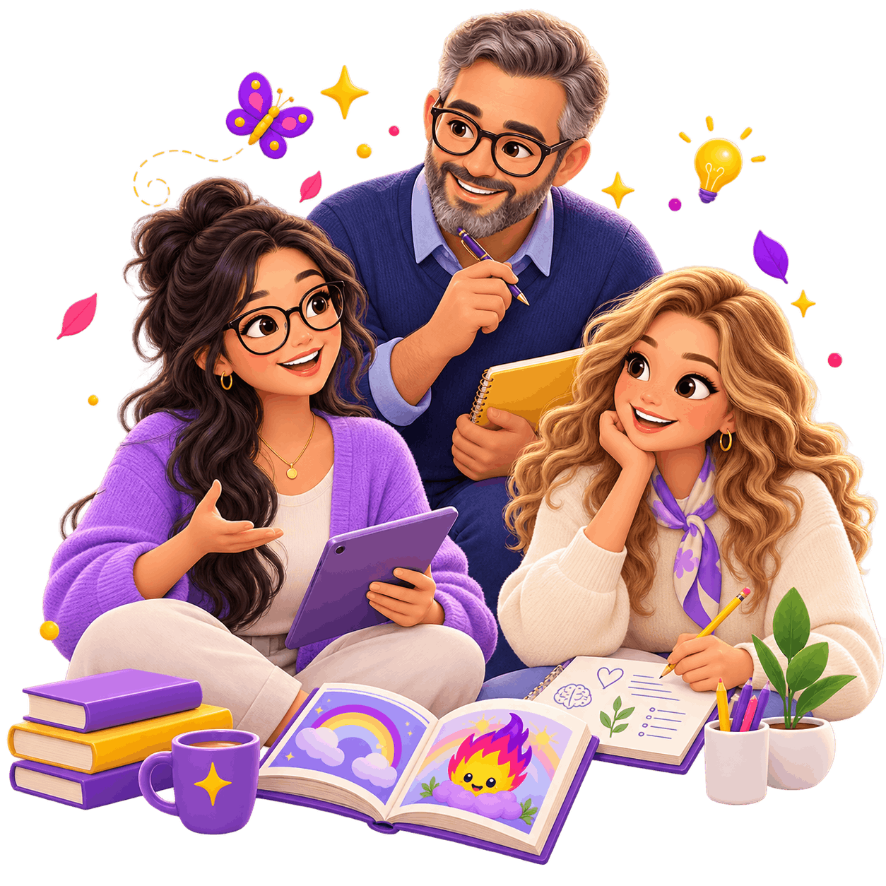Education and child development specialists reviewing EllaTales children's stories