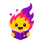 Ella, the EllaTales mascot, reading a children's storybook