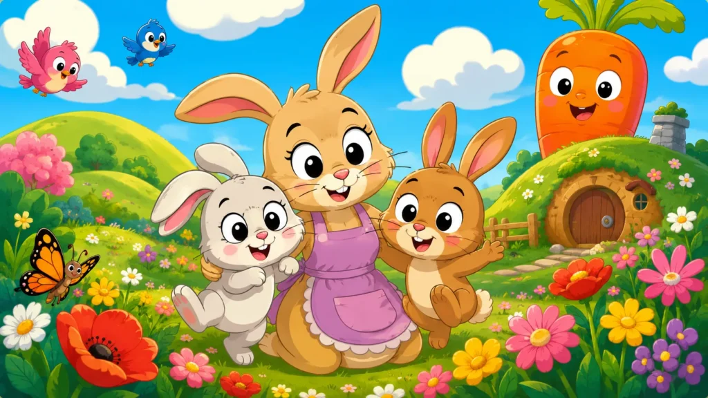 Mamá Lila y los dos conejitos